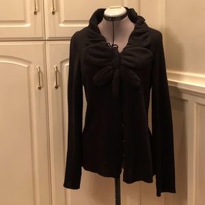 Anthropologie Moth Black Cashmere Dragonfly Sz L